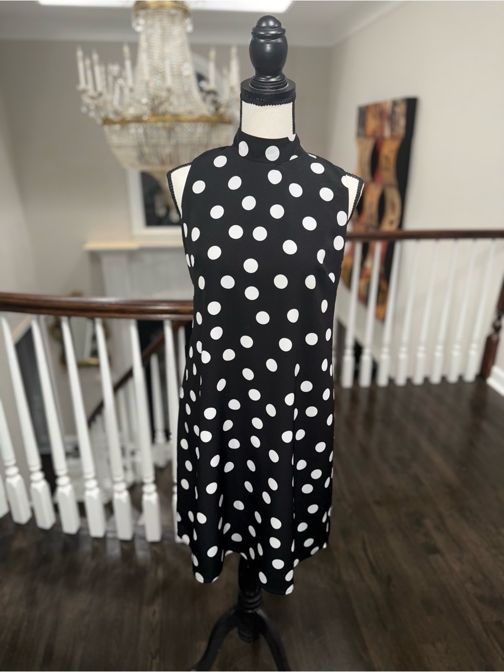 White House Black Market Black & White Polka Dot Mini Dress
